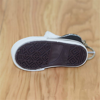 2 mini porte-clés pendentifs en toile de chaussures de simulation