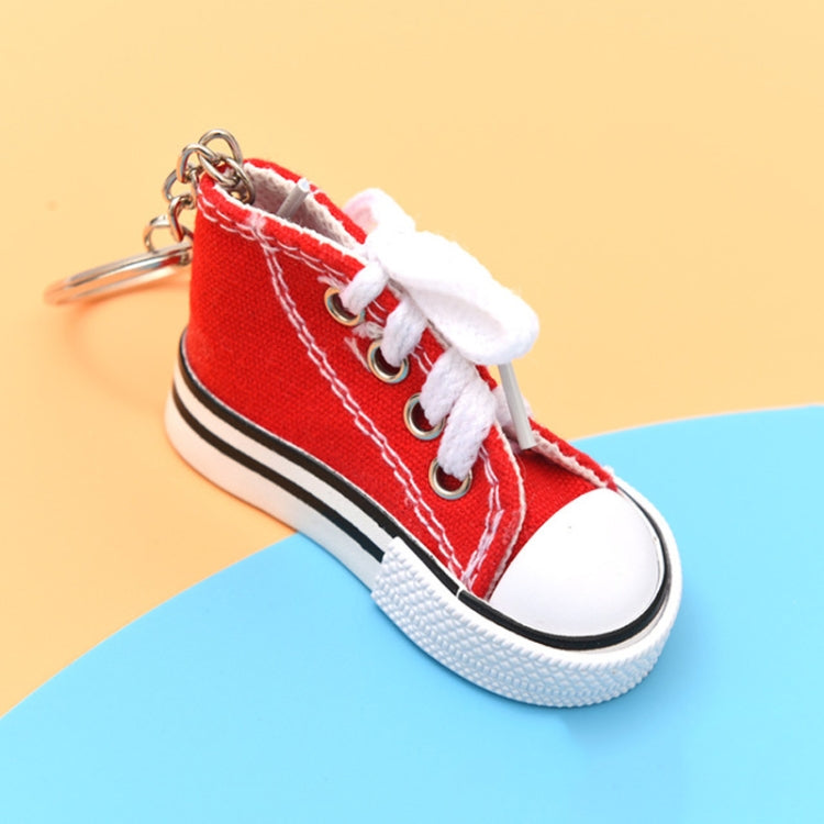 2 mini porte-clés pendentifs en toile de chaussures de simulation