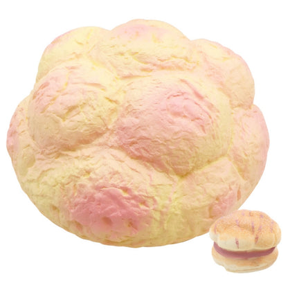 Grande chouquette parfumée Squishy à remontée lente Sangles Souple à presser Simule le pain à l'ananas Gâteau Cadeau Enfant Jouet amusant Taille : 25x13cm, Grande chouquette parfumée