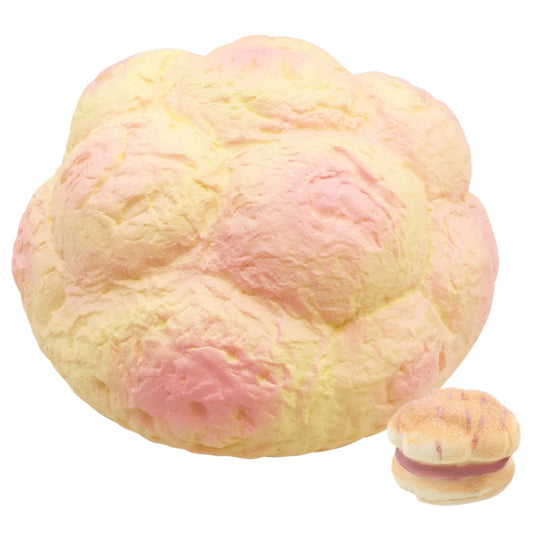 Grande chouquette parfumée Squishy à remontée lente Sangles Souple à presser Simule le pain à l'ananas Gâteau Cadeau Enfant Jouet amusant Taille : 25x13cm, Grande chouquette parfumée