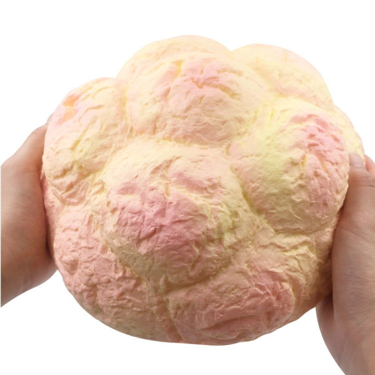 Grande chouquette parfumée Squishy à remontée lente Sangles Souple à presser Simule le pain à l'ananas Gâteau Cadeau Enfant Jouet amusant Taille : 25x13cm, Grande chouquette parfumée
