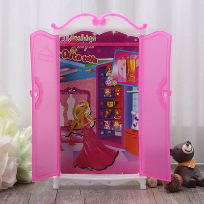 Princess Meubles Garde-robe Poupées Jouets Maison de poupée Placard Accessoires de jouets, Placard Accessoires de jouets