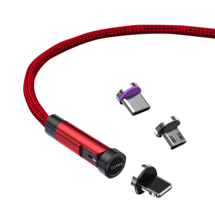 CC57 Câble de Données à Charge Rapide Magnétique Rotatif à 540 Degrés, 1m + 8 Broches + Type-C/USB-C + Micro USB + Rouge, 1m + Type-C/USB-C + Micro USB + Noir, 2m + Type-C/USB-C + Micro USB + Rouge, 2m + Type-C/USB-C + Micro USB + Noir
