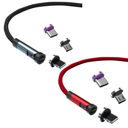 CC57 Câble de Données à Charge Rapide Magnétique Rotatif à 540 Degrés, 1m + 8 Broches + Type-C/USB-C + Micro USB + Rouge, 1m + Type-C/USB-C + Micro USB + Noir, 2m + Type-C/USB-C + Micro USB + Rouge, 2m + Type-C/USB-C + Micro USB + Noir