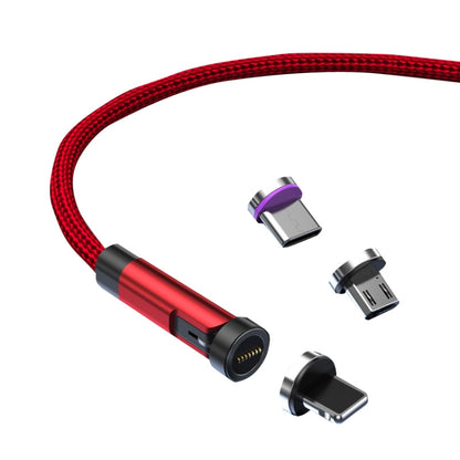 CC57 Câble de Données à Charge Rapide Magnétique Rotatif à 540 Degrés, 1m + 8 Broches + Type-C/USB-C + Micro USB + Rouge, 1m + Type-C/USB-C + Micro USB + Noir, 2m + Type-C/USB-C + Micro USB + Rouge, 2m + Type-C/USB-C + Micro USB + Noir