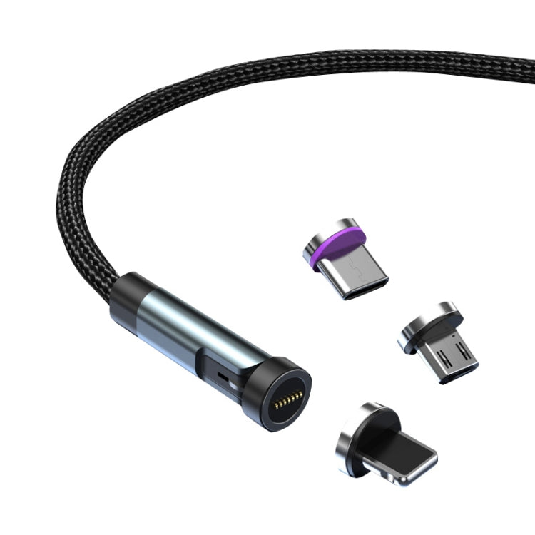 CC57 Câble de Données à Charge Rapide Magnétique Rotatif à 540 Degrés, 1m + 8 Broches + Type-C/USB-C + Micro USB + Rouge, 1m + Type-C/USB-C + Micro USB + Noir, 2m + Type-C/USB-C + Micro USB + Rouge, 2m + Type-C/USB-C + Micro USB + Noir