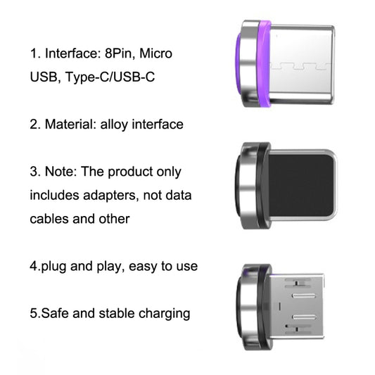 CC57 Support Data Transmission Magnetic Fast Charging Adapter, Micro USB, 8Pin