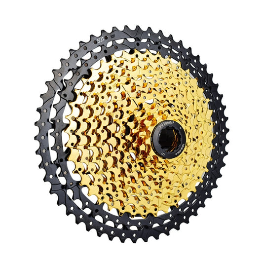 مجموعة تروس VG Sports Split Mountain Bike خفيفة الوزن، 9 سرعات 42T (ذهبي)، 10 سرعات 42T (ذهبي)، 10 سرعات 50T (ذهبي)، 11 سرعة 50T (ذهبي)، 11 سرعة 52T (ذهبي)، 12 سرعة 50T (ذهبي)، 12 سرعة 52T (ذهبي)