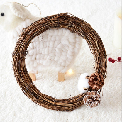 2 PCS Tree Vine Christmas Wreath DIY Rattan Garden Decoration Rattan Window Decoration