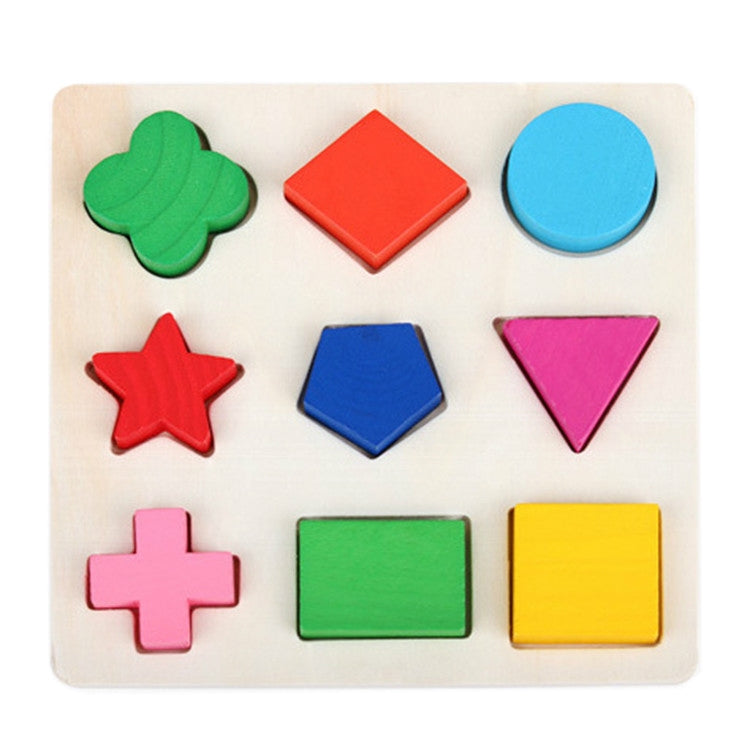 Children Educational Toys Early Education Geometric Shapes Wooden Toys, Color
