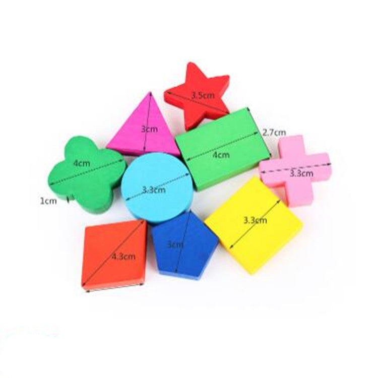 Children Educational Toys Early Education Geometric Shapes Wooden Toys, Color