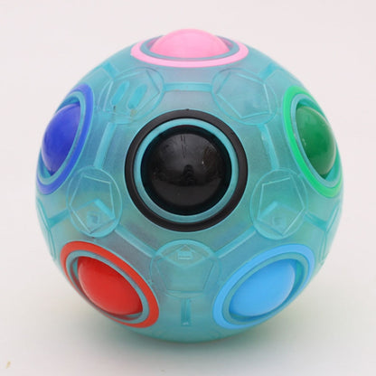 Magic Rainbow Ball Édition Lumineuse Entraînement Coordination Main Cerveau Cube Amusant Jouet pour Enfants, (Bleu Lumineux), (Vert Lumineux)
