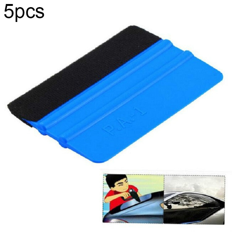 5pcs Raclette en Feutre, Raclette en Plastique pour Film Automobile, Outils de Nettoyage de Film, 10 × 7 cm, Raclette en Feutre Bleue