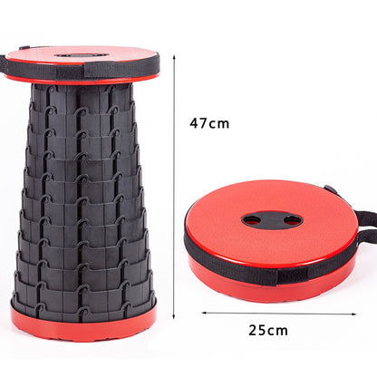 Outdoor Portable Folding Telescopic Plastic Stool Camping Fishing Garden Stool, 47cm(Black), 47cm(Red), 47cm(Yellow), 47cm(Green), 47cm(Purple)
