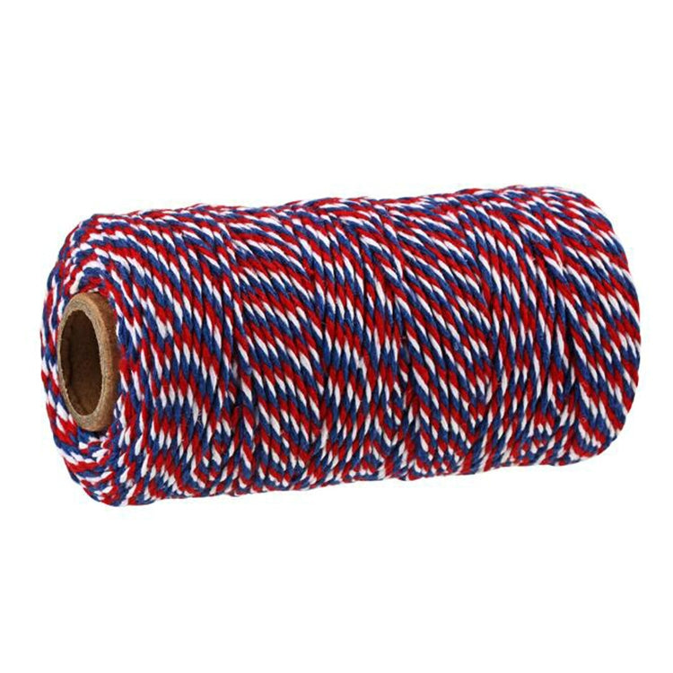 Two-color Cotton Thread Handmade DIY Drawstring Gift Box Packing Rope, 2mm Thick (100m / Roll)