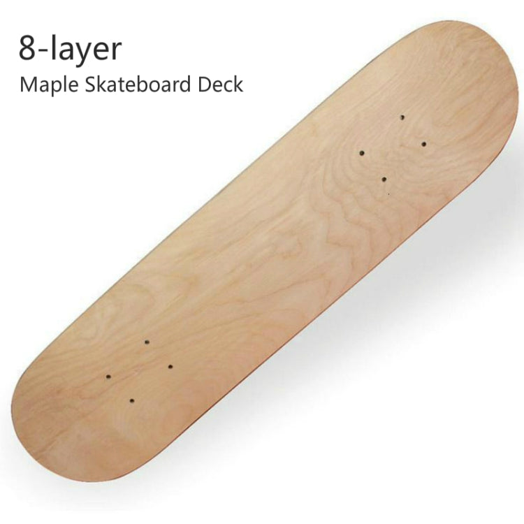 Skateboard à quatre roues en érable 8 couches doublement relevé, planche de 31 x 8 pouces