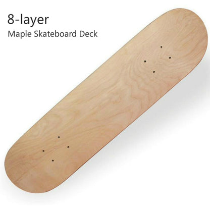Skateboard à quatre roues en érable 8 couches doublement relevé, planche de 31 x 8 pouces