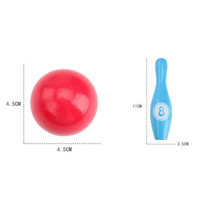 Jouets interactifs parent-enfant éducatifs en bois de dessin animé de bowling numérique, jouets de sport de plein air