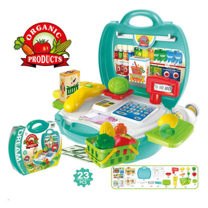 Children Simulation Kitchen Tableware Tool Set Cosmetics Pretend Play House Suitcase Toy, Medical, Kitchen, Supermaket, Tools, Makeup