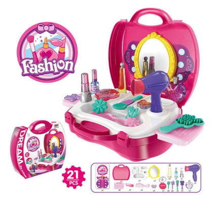 Children Simulation Kitchen Tableware Tool Set Cosmetics Pretend Play House Suitcase Toy, Medical, Kitchen, Supermaket, Tools, Makeup