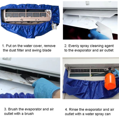 2-3P Air Conditioner Cleaning Cover With Drain Outlet, 1pc Cover, Cover + Protective Wall Cloth, Cover+Range Hood Cover, 3-in-1 Kit, 4-in-1 Kit, 5-in-1 Kit
