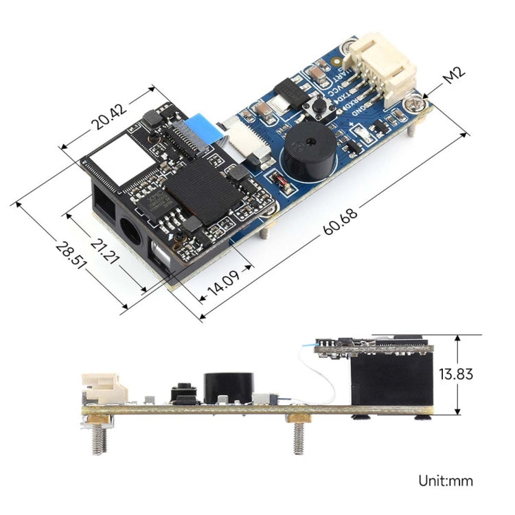 Module de scanner de codes 2D Waveshare, prend en charge la lecture de codes-barres haute densité 4mil, 23962, 23962