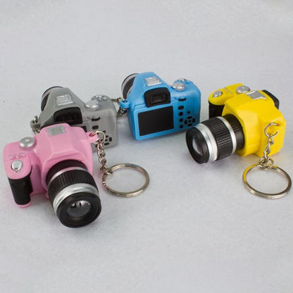 Porte-clés Mini Appareil Photo Reflex pour Enfants, Pendentif, Son et Lumière LED