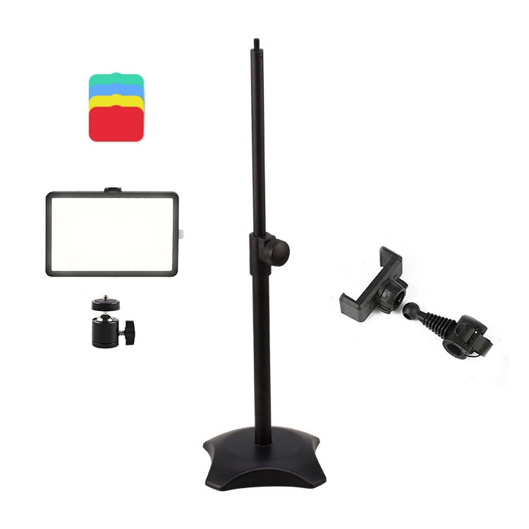 6 Inch 3200-5500K Three-color Temperature Photography Flat-panel Live Fill Light,Spec:, Only Light, Small Tripod, 30cm Bracket, 42CM Bracket, 0.5m Bracket, 0.5m Bracket +Bluetooth RC, 2.1m Bracket, 2.1m Bracket+Bluetooth RC, Overhead Bracket