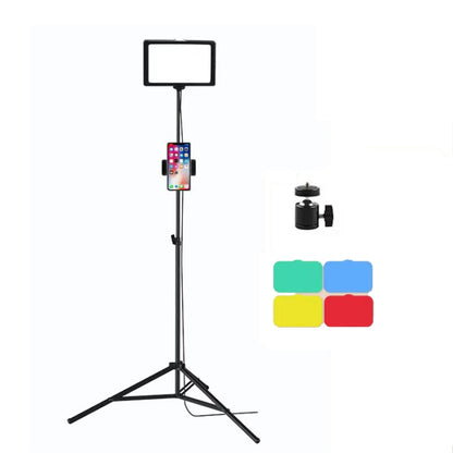 6 Inch 3200-5500K Three-color Temperature Photography Flat-panel Live Fill Light,Spec:, Only Light, Small Tripod, 30cm Bracket, 42CM Bracket, 0.5m Bracket, 0.5m Bracket +Bluetooth RC, 2.1m Bracket, 2.1m Bracket+Bluetooth RC, Overhead Bracket