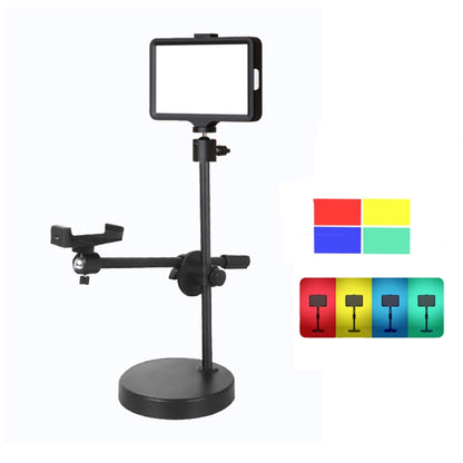 6 Inch 3200-5500K Three-color Temperature Photography Flat-panel Live Fill Light,Spec:, Only Light, Small Tripod, 30cm Bracket, 42CM Bracket, 0.5m Bracket, 0.5m Bracket +Bluetooth RC, 2.1m Bracket, 2.1m Bracket+Bluetooth RC, Overhead Bracket