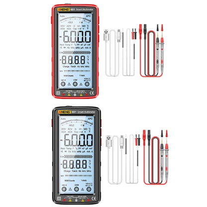ANENG 681 LCD Digital Display Screen Smart Automatic Range Rechargeable Multimeter, 681 Red, 681 Black