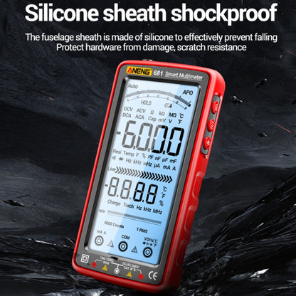ANENG 681 LCD Digital Display Screen Smart Automatic Range Rechargeable Multimeter, 681 Red, 681 Black