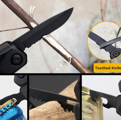 Outil de survie de camping extérieur 15 en 1 Pince de poche multifonctionnelle pliable, 10 en 1, 11 en 1