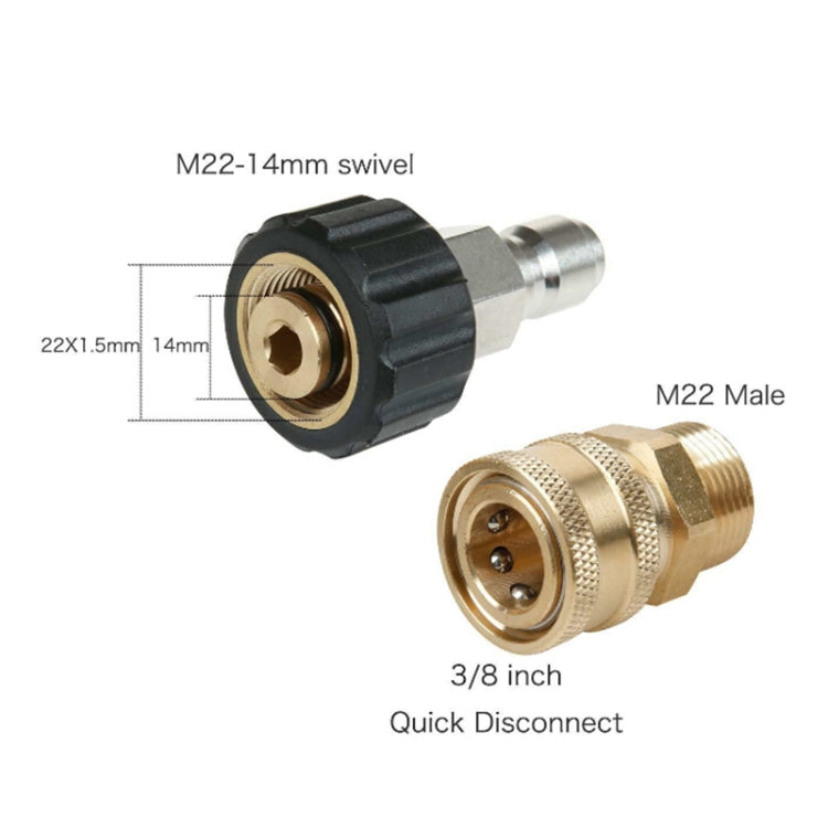 Pressure Washer Accessories Quick Connect Car Wash Water Hose Quick Connection, 14-3/8 Male + 15-3/8 Female, 15-3/8 Male + 15-3/8 Female, 15-3/8 Male + 14-3/8 Female