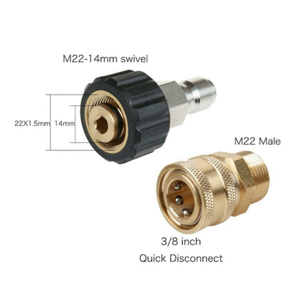 Pressure Washer Accessories Quick Connect Car Wash Water Hose Quick Connection, 14-3/8 Male + 15-3/8 Female, 15-3/8 Male + 15-3/8 Female, 15-3/8 Male + 14-3/8 Female