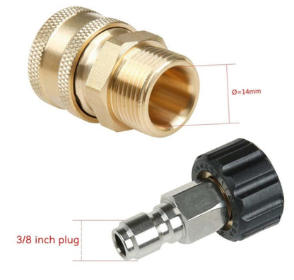 Pressure Washer Accessories Quick Connect Car Wash Water Hose Quick Connection, 14-3/8 Male + 15-3/8 Female, 15-3/8 Male + 15-3/8 Female, 15-3/8 Male + 14-3/8 Female
