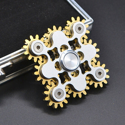 Nine Pure Copper Gear Linkage EDC Fidget Spinner Decompression Toy, Nine Gear(Black), Nine Gear(Silver)