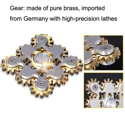 Nine Pure Copper Gear Linkage EDC Fidget Spinner Decompression Toy, Nine Gear(Black), Nine Gear(Silver)