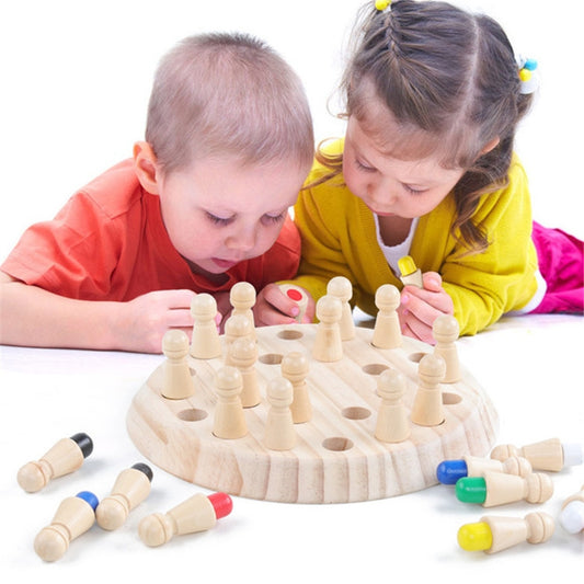 Jeu d'échecs de mémoire en bois pour enfants, entraînement à la concentration et à la mémoire, jouet éducatif