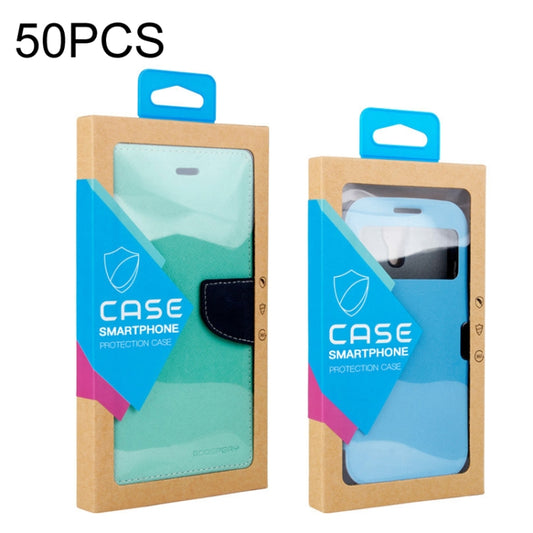 50 PCS Kraft Paper Phone Case Leather Case Packaging Box, L 5.8-6.7 Inch, S 4.7 Inch