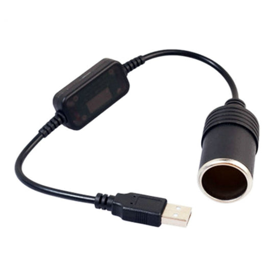 Adaptateur convertisseur de voiture Câble USB pour manette filaire vers prise allume-cigare Adaptateur d'alimentation USB 5V vers 12V, 30cm
