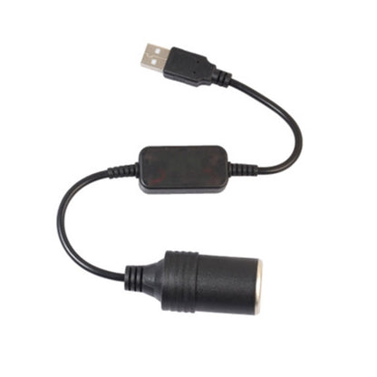 Car Converter Adapter Wired Controller USB to Cigarette Lighter Socket 5V to 12V Boost Power Adapter Cable, 30cm USB