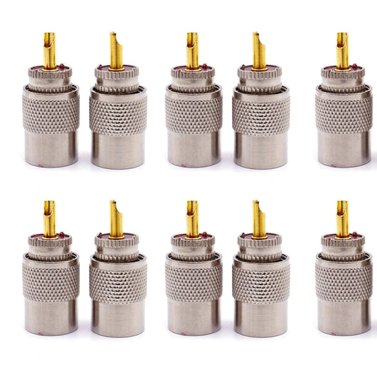 10pcs UHF Male PL259 Connector RG8 / RG58 Cable Lug Antenna Connector, UHF Male