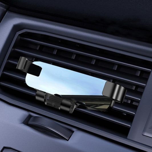 650 Support de téléphone portable pour voiture avec fixation par gravité, pour sortie d'air, navigation, Argent, Noir, Argent autocollant, Noir autocollant