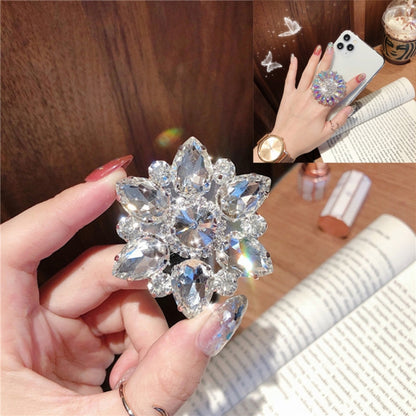 2 PCS Lazy Man Live Shooting Mobile Phone Rotating Ring Buckle Holder, Big Diamond, Small Diamond, Colorful Full Diamond, Square, Satellite Long Diamond, Flower Long Diamond, Full of Pearls, Round Pearl, Five Pearl