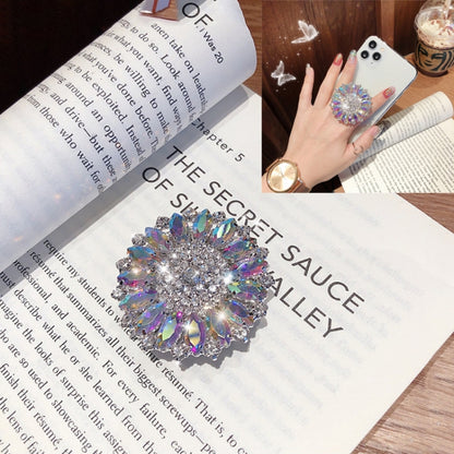 2 PCS Lazy Man Live Shooting Mobile Phone Rotating Ring Buckle Holder, Big Diamond, Small Diamond, Colorful Full Diamond, Square, Satellite Long Diamond, Flower Long Diamond, Full of Pearls, Round Pearl, Five Pearl