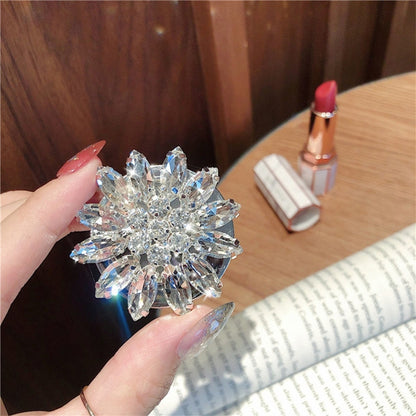 2 PCS Lazy Man Live Shooting Mobile Phone Rotating Ring Buckle Holder, Big Diamond, Small Diamond, Colorful Full Diamond, Square, Satellite Long Diamond, Flower Long Diamond, Full of Pearls, Round Pearl, Five Pearl