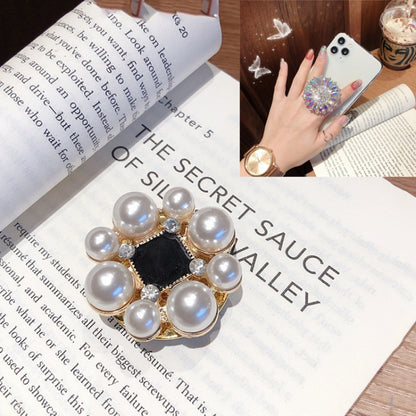 2 PCS Lazy Man Live Shooting Mobile Phone Rotating Ring Buckle Holder, Big Diamond, Small Diamond, Colorful Full Diamond, Square, Satellite Long Diamond, Flower Long Diamond, Full of Pearls, Round Pearl, Five Pearl