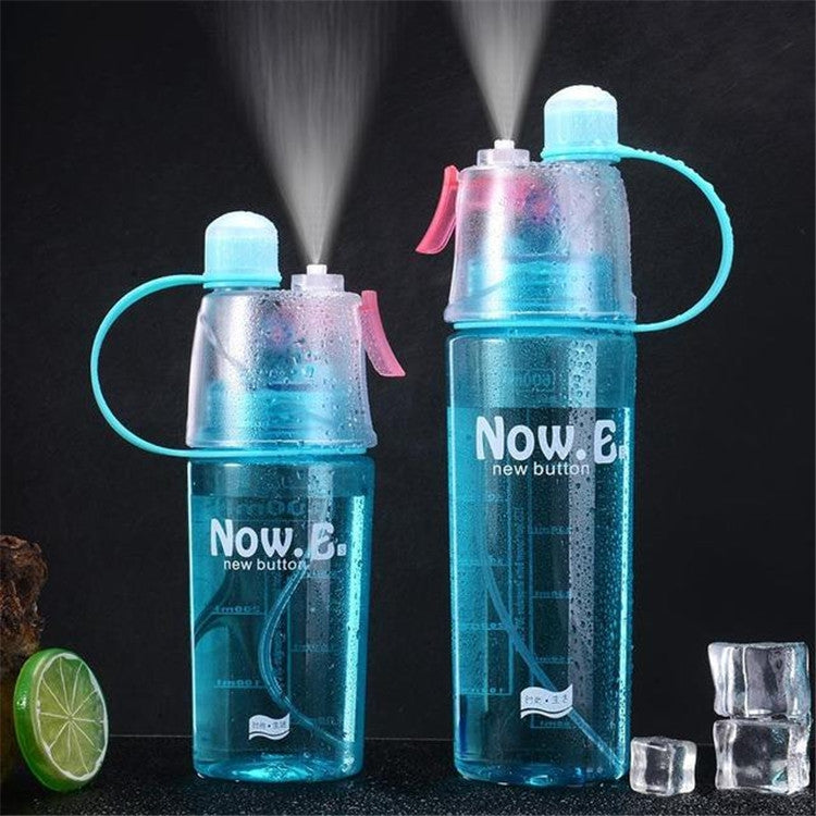 Bouteille d'eau créative en spray, bouteille de sport portable avec couvercle, tasse en plastique pour l'été, hydratation et beauté, 600 ml, 400 ml