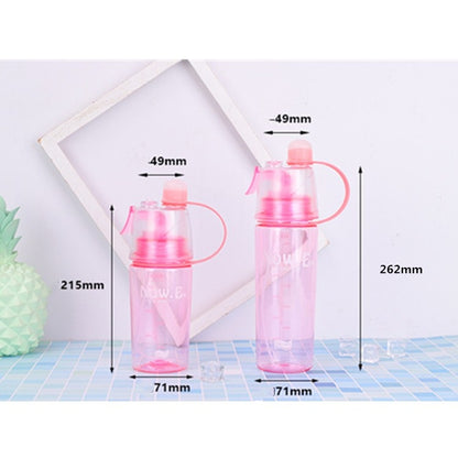 Creative Spray Water Bottle Sports Bottle Portable With Lid Summer Hydration Beauty Plastic Cup, 400 ML, 600 ML